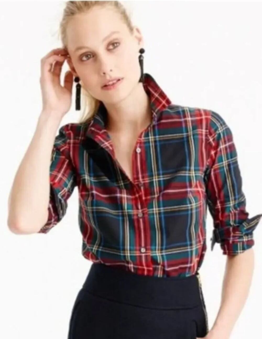 J. Crew Perfect Button Down Shirt in Stewart Plaid Size 6